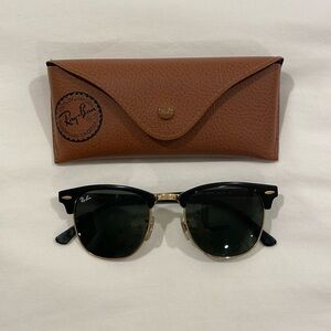 Rayban Black, Green, & Gold Clubmaster Sunglasses